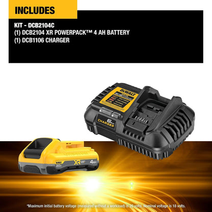 Dewalt 20V Max Battery & Charger Combo XR Powerpack