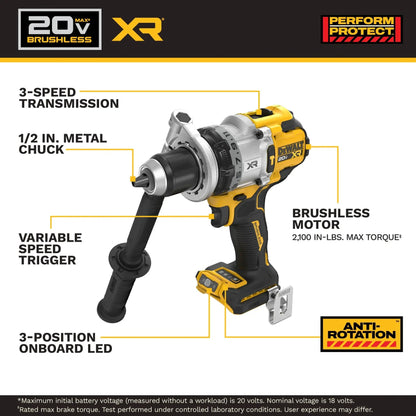 Dewalt 20V Max XR 3 Speed Hammer Drill & Impact Combo Kit