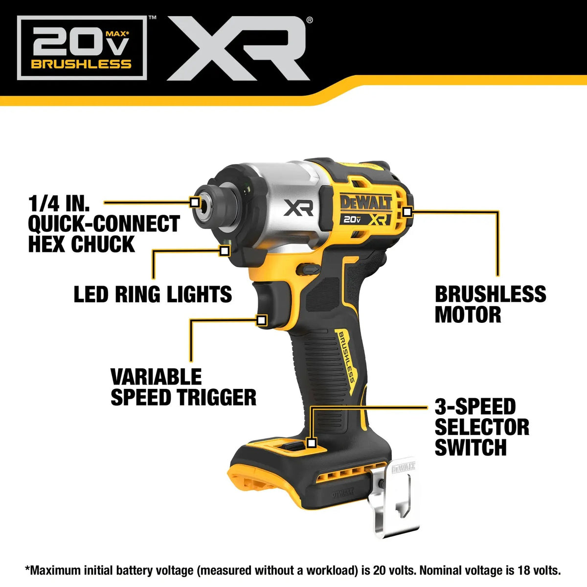 Dewalt 20V 1/4" Max XR Impact Driver Brushless - Tool Only