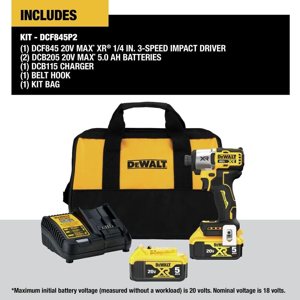 Dewalt 20V Max Cordless Impact Driver with Charger